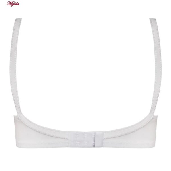 سوتین زنانه لین مدل لبه گیپوری فنردار کد 4681-521 رنگ سفید