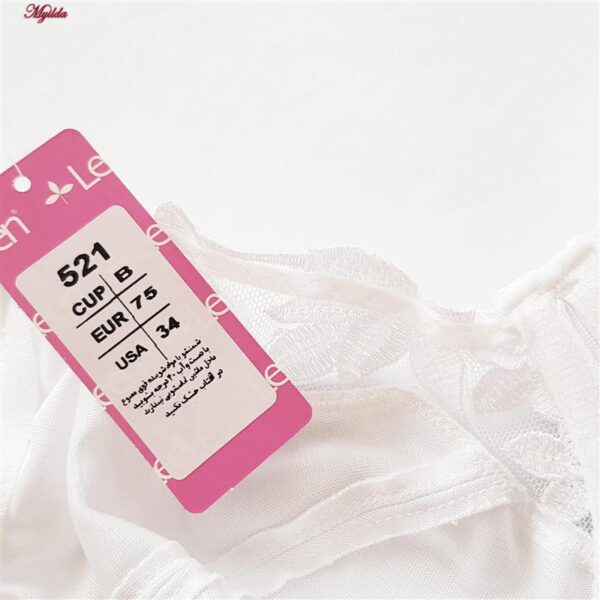 سوتین زنانه لین مدل لبه گیپوری فنردار کد 4681-521 رنگ سفید