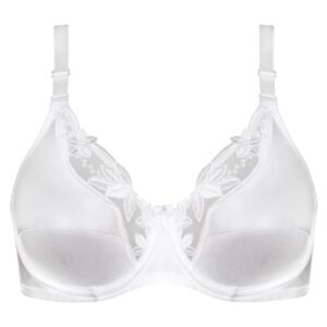 سوتین زنانه لین مدل لبه گیپوری فنردار کد 4681-521 رنگ سفید