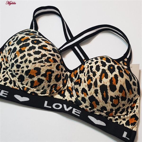 نیم تنه زنانه ماییلدا مدل کاپ اسفنجی بدون فنر پلنگی کد 5051