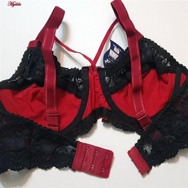 ست شورت و سوتین زنانه پانیذ مدل گیپور گلدار کد 9007 رنگ زرشکی