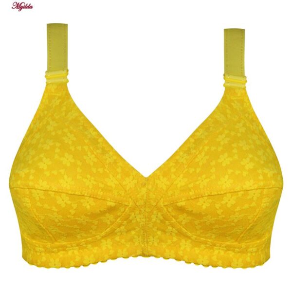 سوتین زنانه ماییلدا مدل شکوفه بدون فنر کد 5054 رنگ زرد