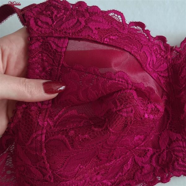 سوتین زنانه ماییلدا مدل بدون فنر کد 5036 رنگ زرشکی