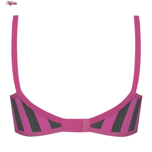 سوتین زنانه ماییلدا مدل راه‌راه بدون فنر کد 5046 رنگ سرخابی