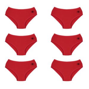 شورت زنانه برهان تن پوش مدل اسلیپ 2-03 بسته 6 عددی رنگ قرمز
