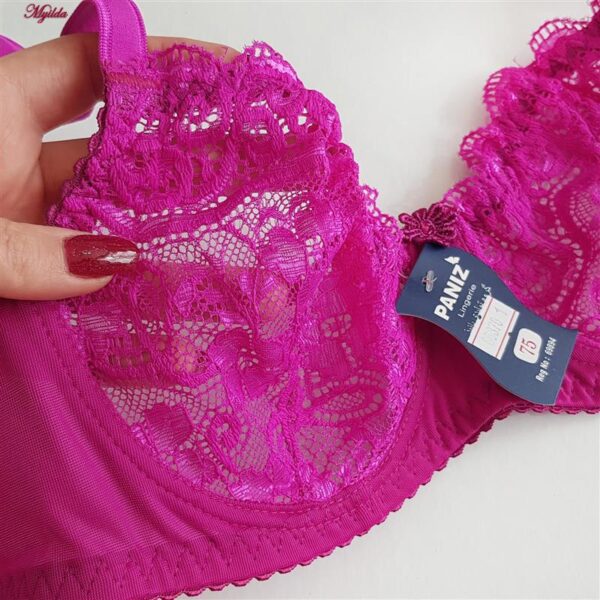 سوتین زنانه پانیذ مدل فنردار کد 66370-07 رنگ سرخابی