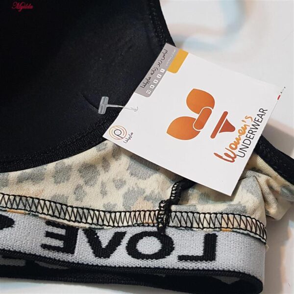 نیم تنه زنانه ماییلدا مدل کاپ اسفنجی بدون فنر پلنگی کد 5051