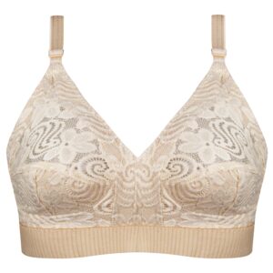 سوتین زنانه ماییلدا مدل کش پهن بدون فنر کد 5037 رنگ کرم