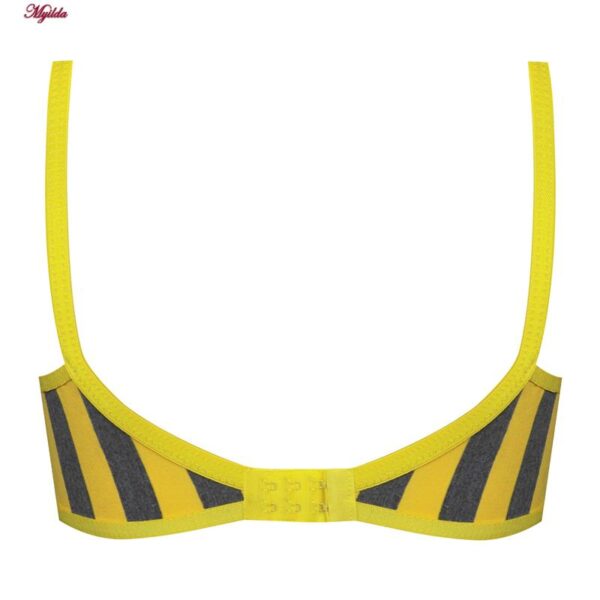 سوتین زنانه ماییلدا مدل راه‌راه بدون فنر کد 5046 رنگ زرد