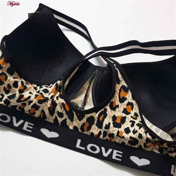 نیم تنه زنانه ماییلدا مدل کاپ اسفنجی بدون فنر پلنگی کد 5051