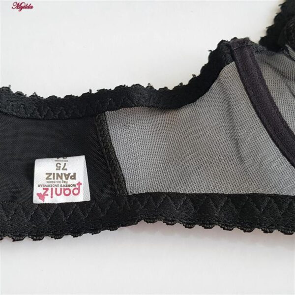 سوتین زنانه پانیذ مدل فنردار گیپوری کد 66397-2 رنگ مشکی