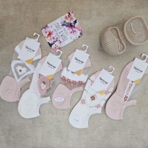 جوراب زیر قوزکی وسط گل شیشه ای کد n-1035