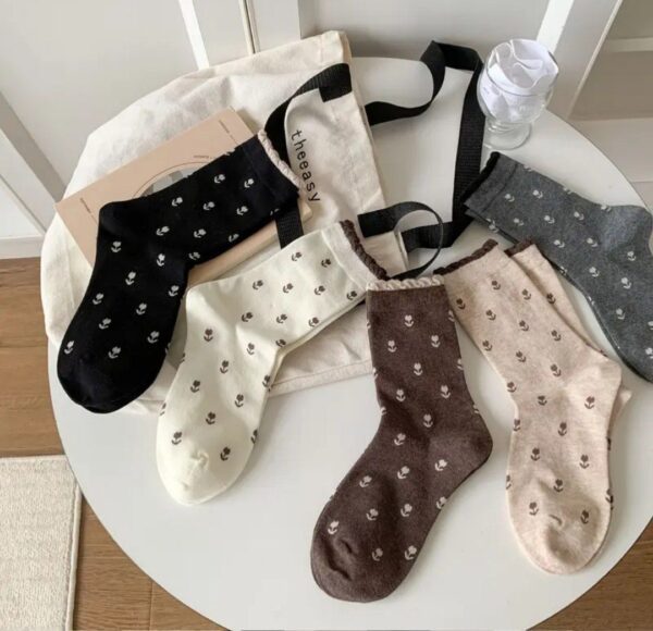 جوراب ساقدار گل گلی کد n-1363 - Image 3