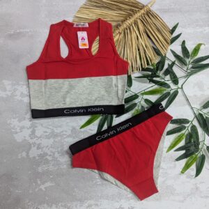 ست نیم تنه و شورت قرمز بدون پد n-9140 (سایزL) مناسب 36و38