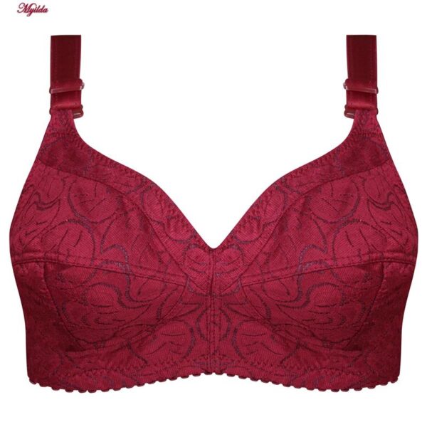 سوتین زنانه ماییلدا مدل بدون فنر کد 5053 رنگ زرشکی