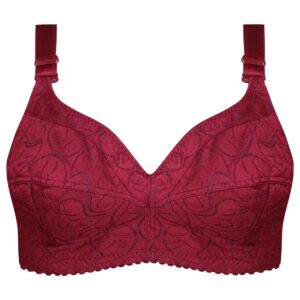 سوتین زنانه ماییلدا مدل بدون فنر کد 5053 رنگ زرشکی