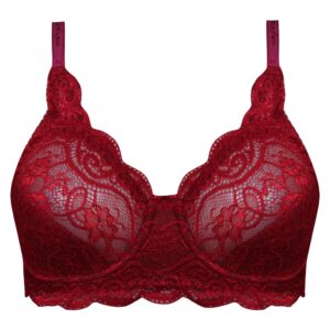 سوتین زنانه ماییلدا مدل گوشواره ای فنردار کد 5076 رنگ زرشکی