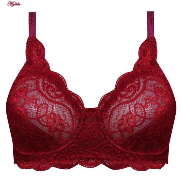 سوتین زنانه ماییلدا مدل گوشواره ای فنردار کد 5076 رنگ زرشکی