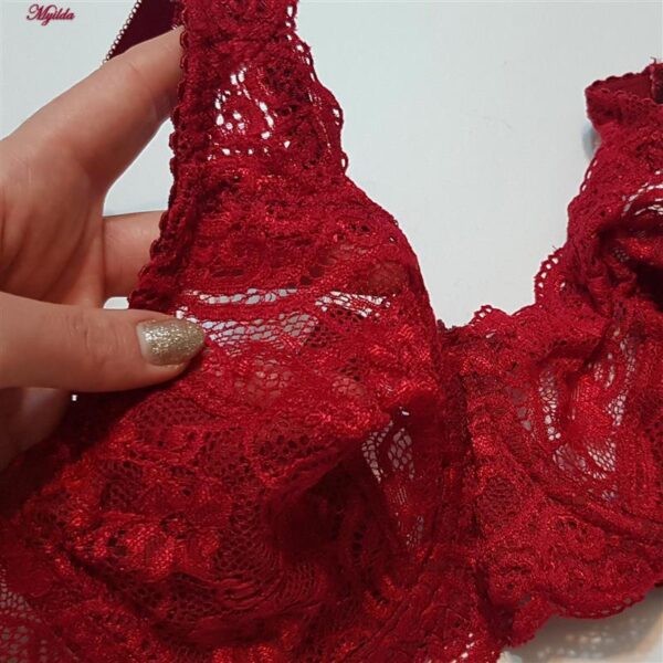 سوتین زنانه ماییلدا مدل گوشواره ای فنردار کد 5076 رنگ زرشکی