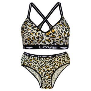 ست شورت و نیم تنه زنانه ماییلدا مدل پلنگی کد 5051-2