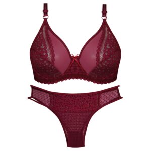 ست شورت و سوتین زنانه کارنا رز مدل فنردار کد 5032-2001 رنگ زرشکی