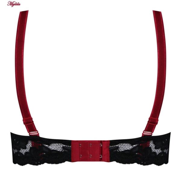 ست شورت و سوتین زنانه پانیذ مدل گیپور گلدار کد 9007 رنگ زرشکی