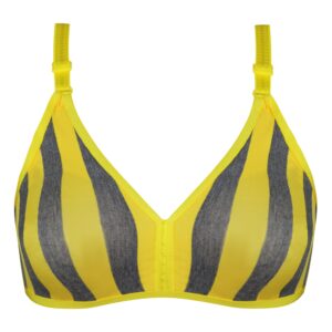 سوتین زنانه ماییلدا مدل راه‌راه بدون فنر کد 5046 رنگ زرد