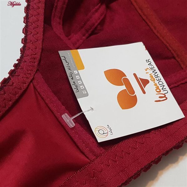 سوتین زنانه ماییلدا مدل بدون فنر کد 5053 رنگ زرشکی