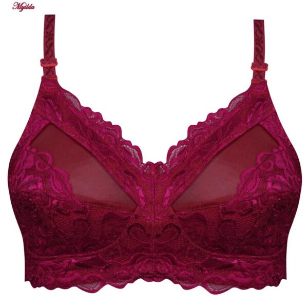 سوتین زنانه ماییلدا مدل بدون فنر کد 5036 رنگ زرشکی