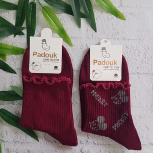 جوراب نیم ساق آلبالویی کد n-1384