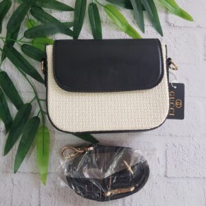 کیف کنفی سفید-مشکی زنانه کد n-1412