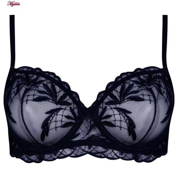 ست شورت و سوتین زنانه برتا مدل فنردار کد 5100-2420-NB رنگ سرمه ای