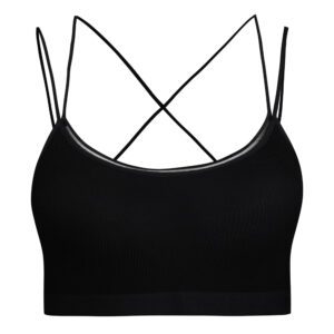 نیم تنه ورزشی زنانه ماییلدا مدل پددار پشت ضربدری کد 5084 رنگ مشکی