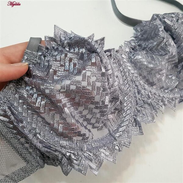 ست شورت و سوتین زنانه برتا مدل فنردار کد 5100-2420-GG رنگ نقره ای