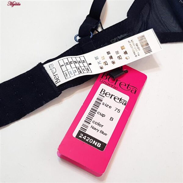 ست شورت و سوتین زنانه برتا مدل فنردار کد 5100-2420-NB رنگ سرمه ای