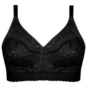 سوتین زنانه ماییلدا مدل دانتل پروانه کش پهن بدون فنر کد 5058 رنگ مشکی