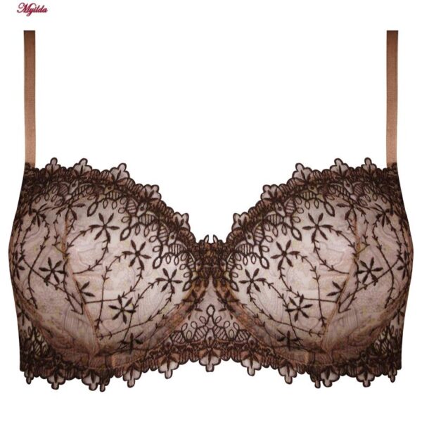 ست شورت و سوتین زنانه برتا مدل فنردار کد 5100-2420-BR رنگ قهوه ای