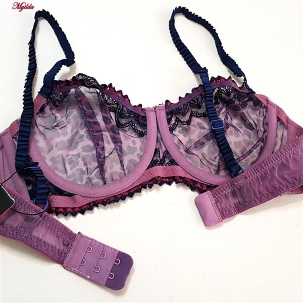 ست شورت و سوتین زنانه برتا مدل فنردار پلنگی کد 5100-2420-BP رنگ بنفش