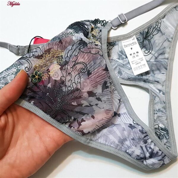 ست شورت و سوتین زنانه برتا مدل فنردار کد 5100-2420-MP رنگ طوسی