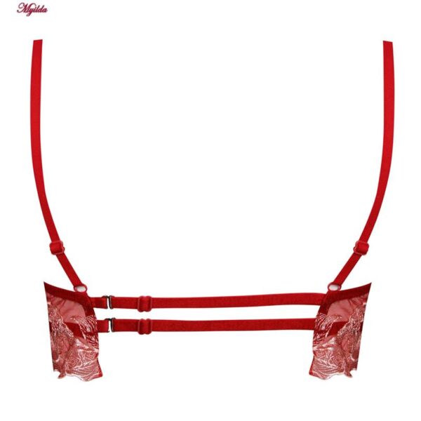 ست شورت و سوتین زنانه برتا مدل فنردار کد 5108-4032-R رنگ قرمز به همراه نگهدارنده جوراب