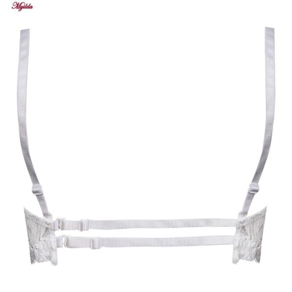 ست شورت و سوتین زنانه برتا مدل فنردار کد 5108-4032-W رنگ سفید به همراه نگهدارنده جوراب