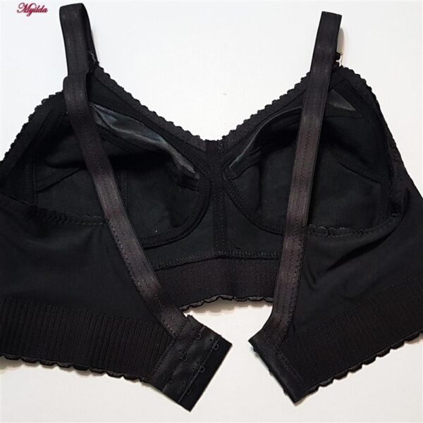 سوتین زنانه ماییلدا مدل دانتل پروانه کش پهن بدون فنر کد 5058 رنگ مشکی