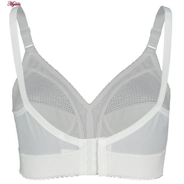 سوتین زنانه لین مدل 412 سه تکه زنبوری کش پهن رنگ سفید