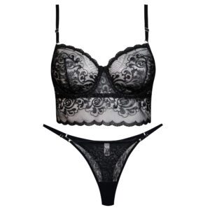 ست شورت و سوتین زنانه برتا مدل فنردار کد 5109-4088-AB رنگ مشکی