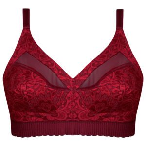 سوتین زنانه ماییلدا مدل دانتل پروانه کش کد 5058 رنگ زرشکی