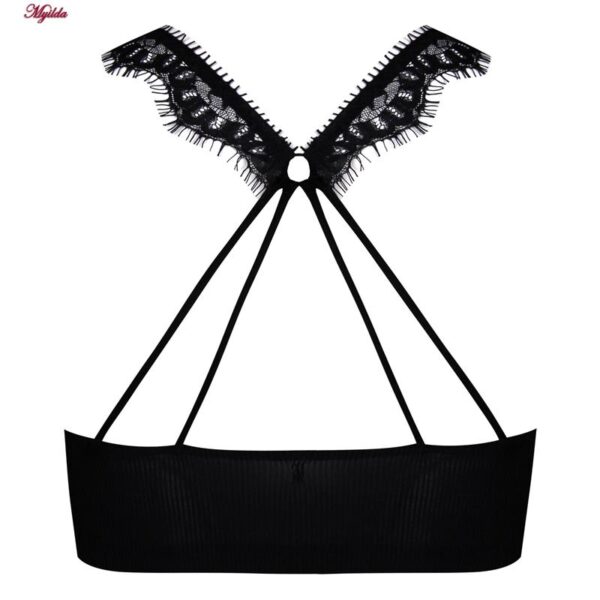 نیم تنه ورزشی زنانه ماییلدا مدل پددار پشت ضربدری کد 5081 رنگ مشکی