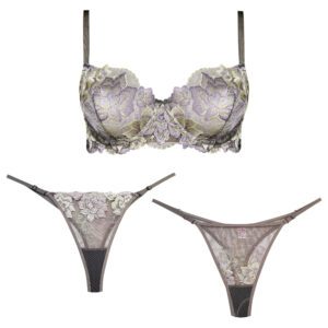 ست شورت و سوتین زنانه برتا مدل فنردار کد 5100-2420-GP رنگ نسکافه ای بسته 3 عددی