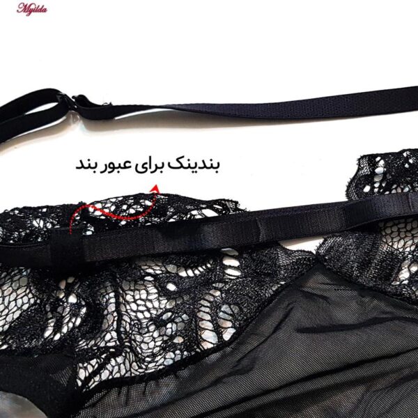 ست شورت و سوتین زنانه برتا مدل فنردار کد 5119-2520-B رنگ مشکی