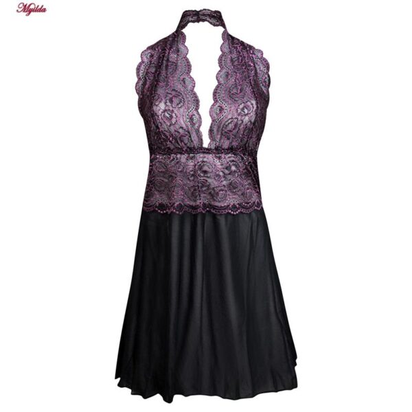 لباس خواب زنانه ماییلدا مدل گیپوری کد 4312-3002 رنگ مشکی