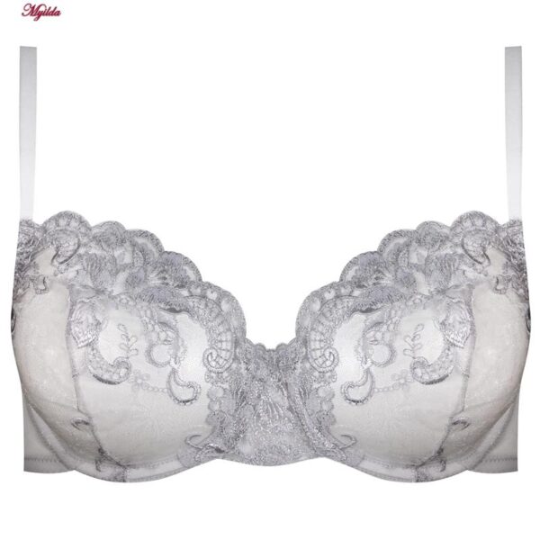 ست شورت و سوتین زنانه برتا مدل فنردار کد 5103-2020-NO رنگ طوسی